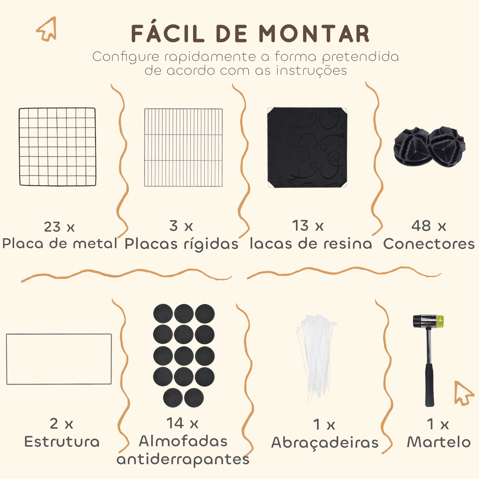 Recinto para pequenos animais modular parque para coelhos com 39 painéis 3 abrigos para cobaias e coelhos-da-índia preto