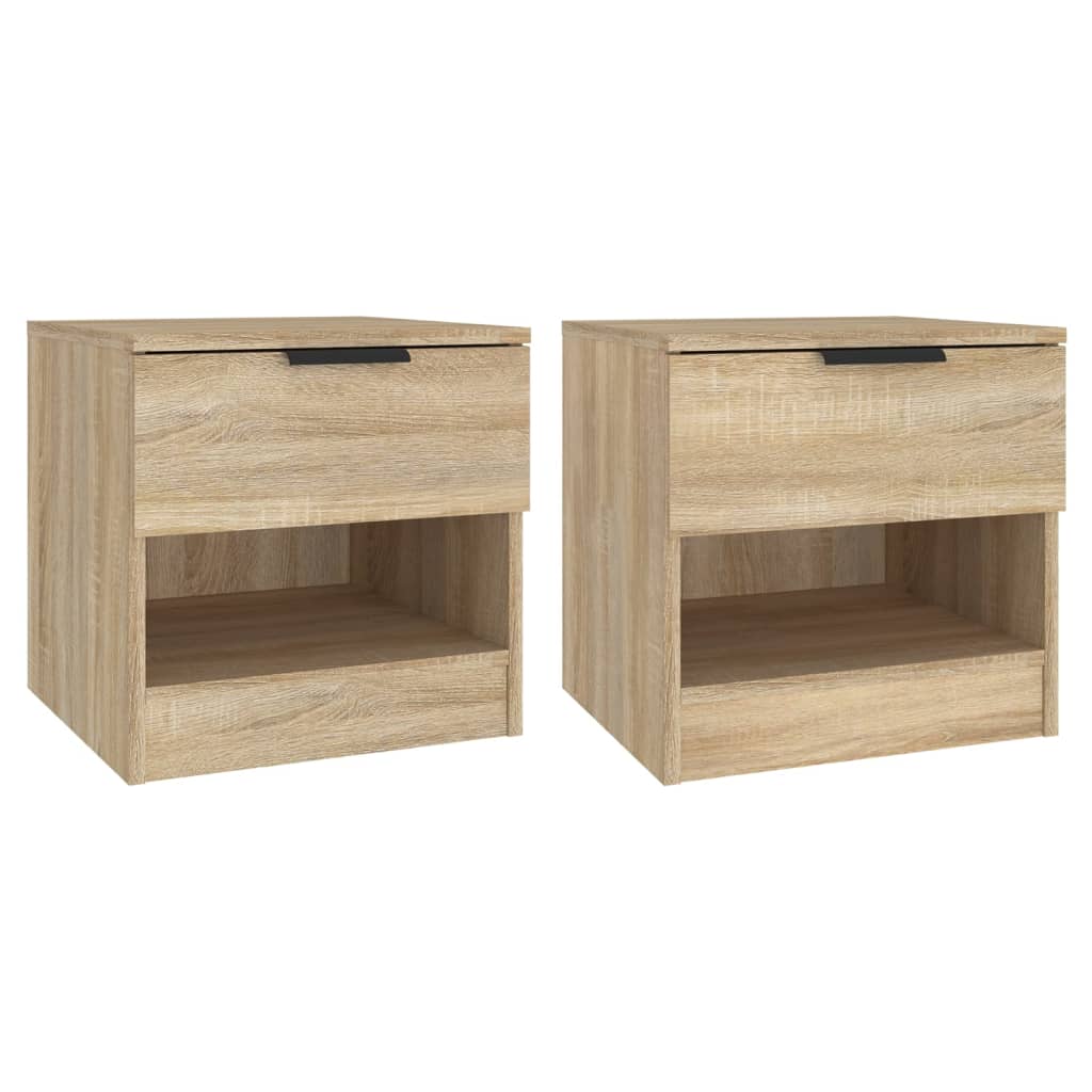 Mesas de cabeceira 2pcs derivados de madeira carvalho sonoma
