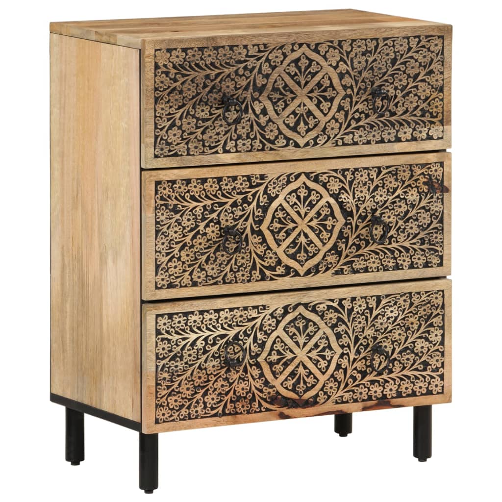 Móveis de apoio 3 pcs 60x33x75 cm madeira de mangueira maciça