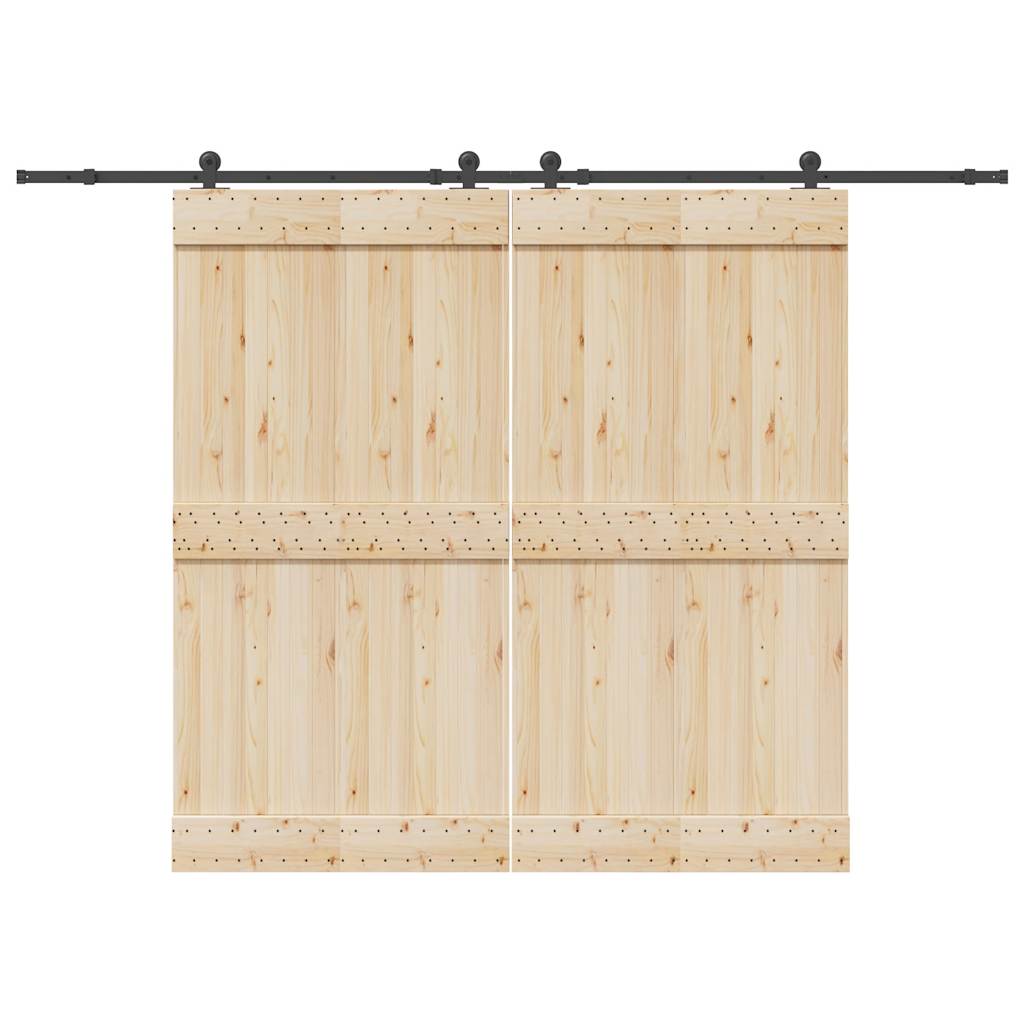 Kit de ferragens para porta deslizante 305 cm aço preto