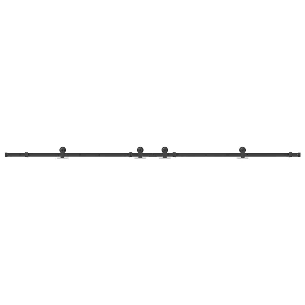 Kit de ferragens para porta deslizante 305 cm aço preto