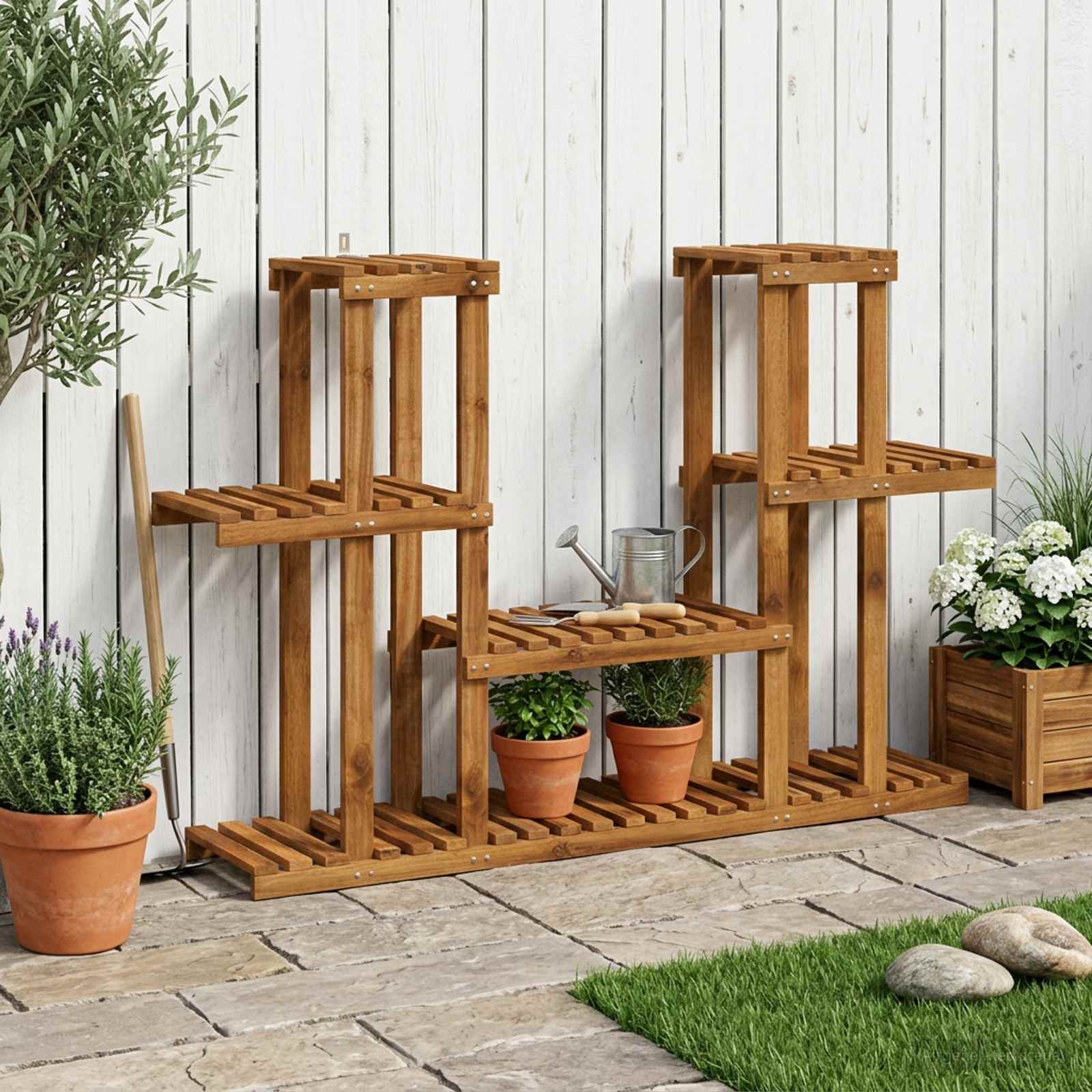 Suporte para plantas natural 123 x 25 x 78,5 cm