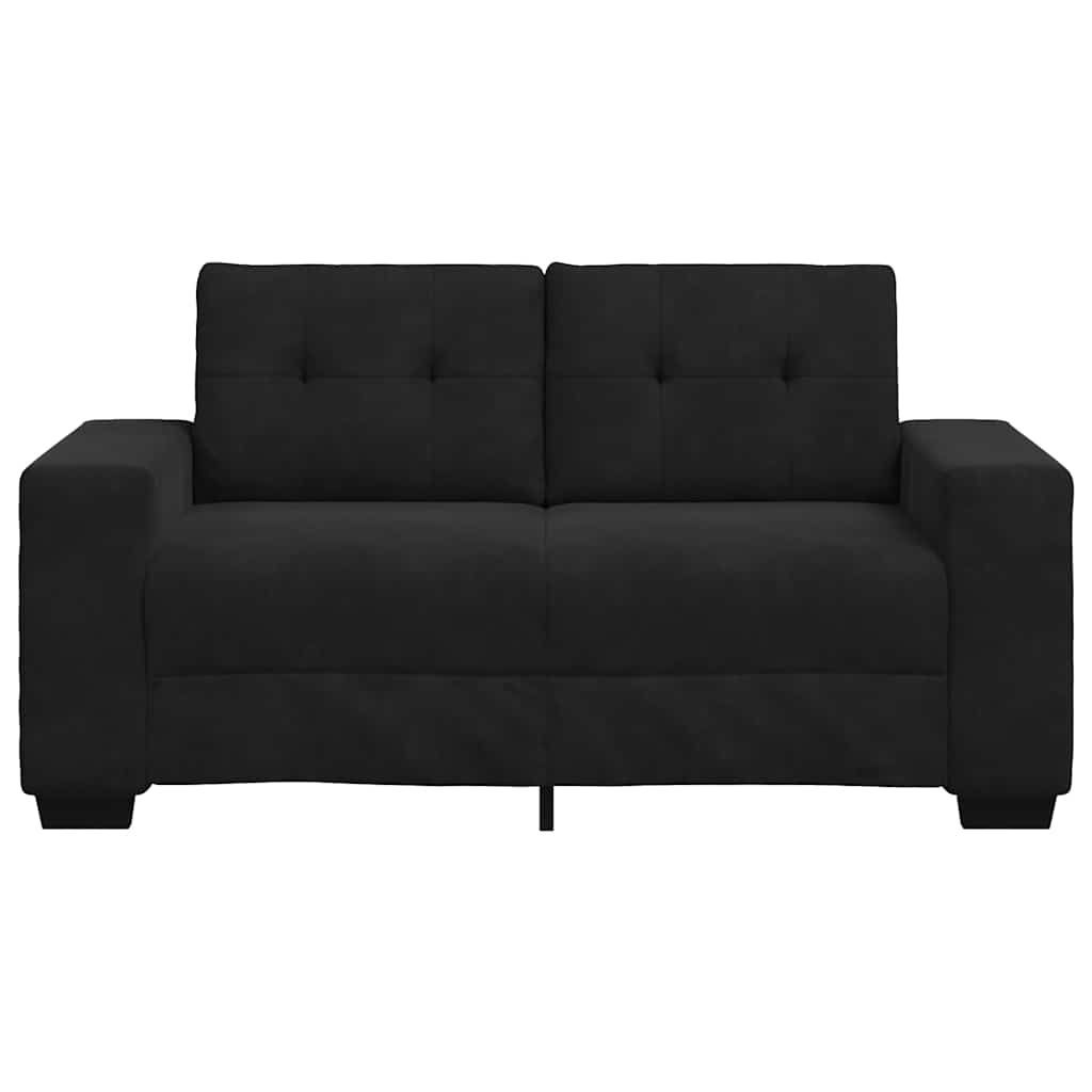 Sofá de dois lugares, preto, 160x77x82 cm, em veludo