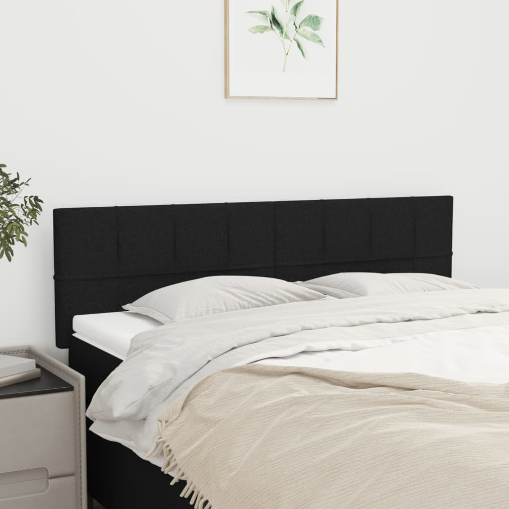 Cabeceiras preto 144x5x78/88 cm tecido