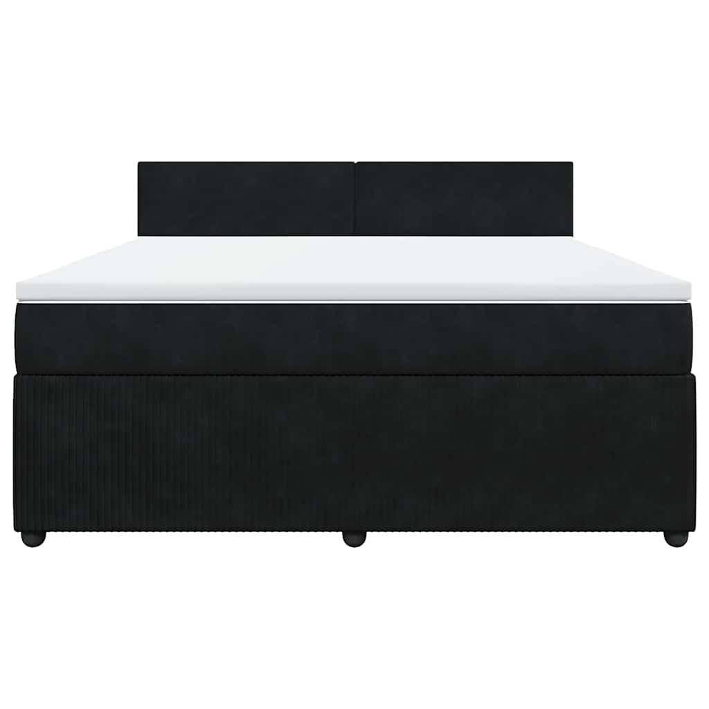 Cama com molas/colchão 180x200 cm veludo preto
