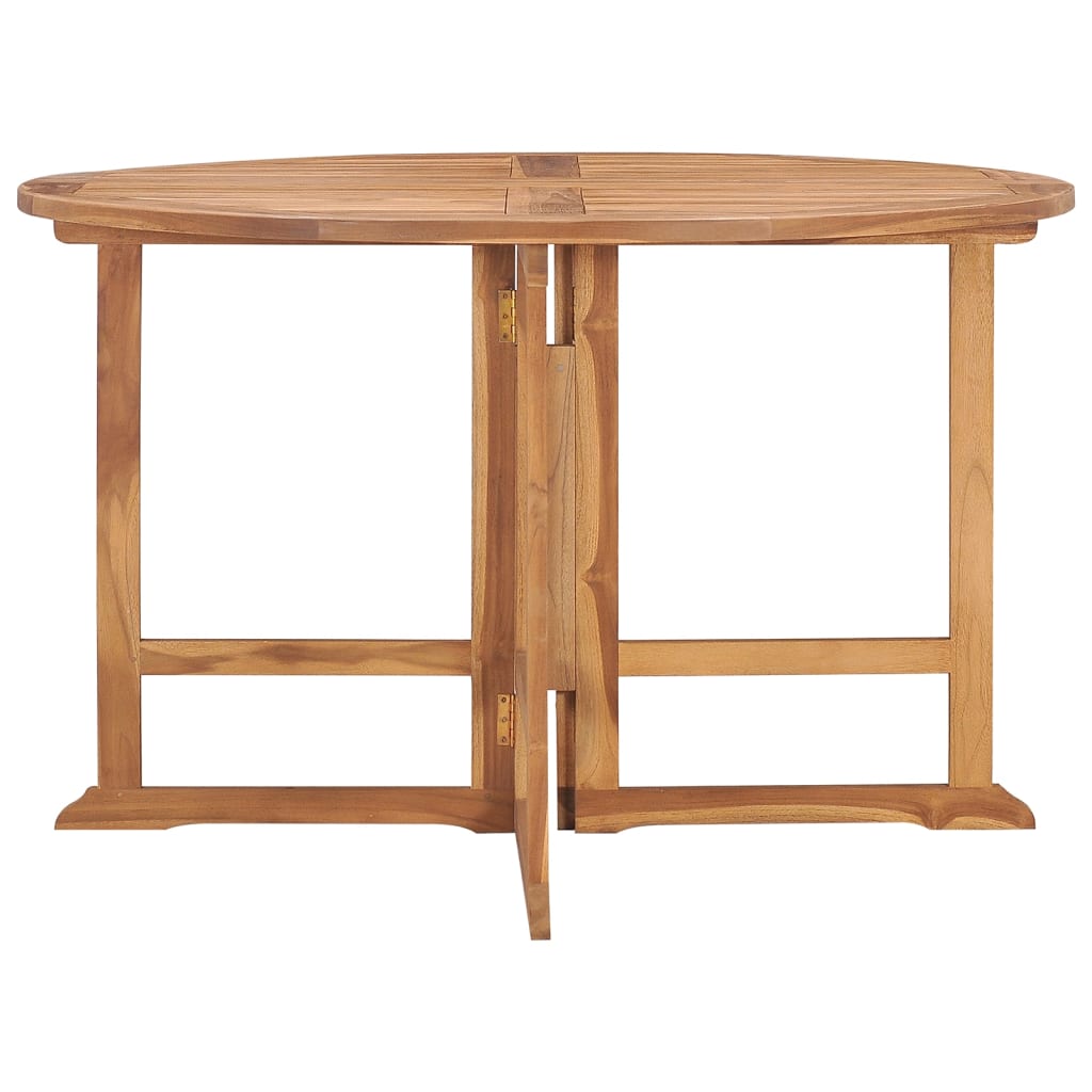 Mesa de jantar para jardim dobrável ø110x75 cm teca maciça