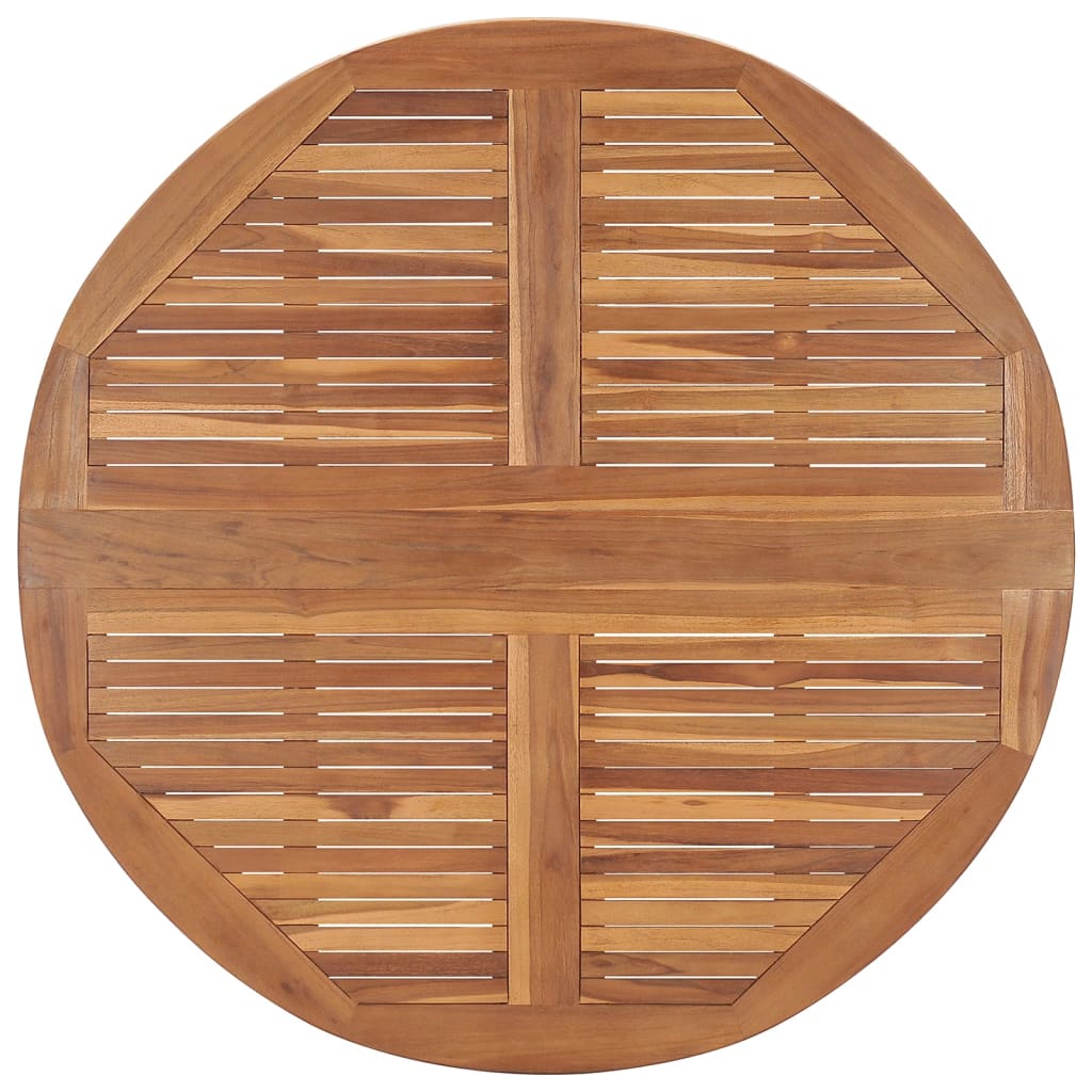 Mesa de jantar para jardim dobrável ø110x75 cm teca maciça