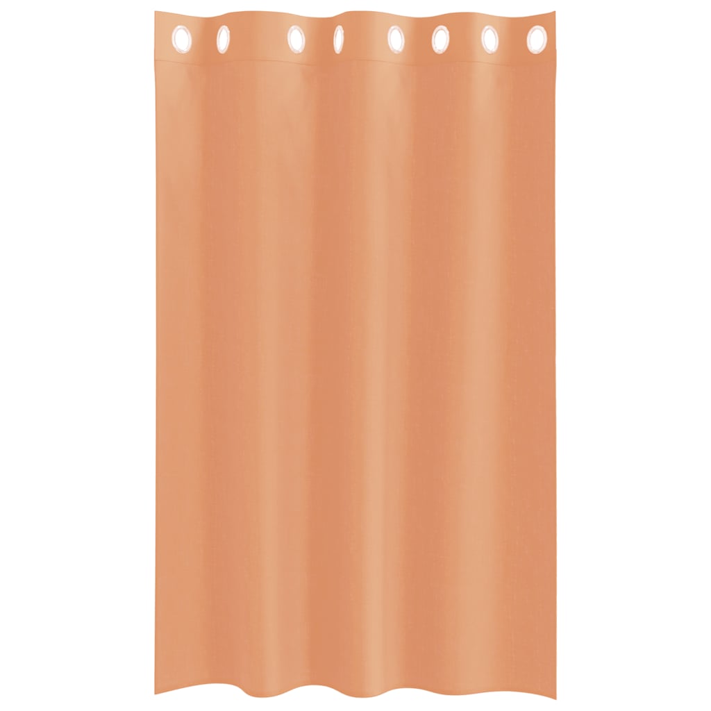 Cortinas de voile com ilhós 2 pcs terracota