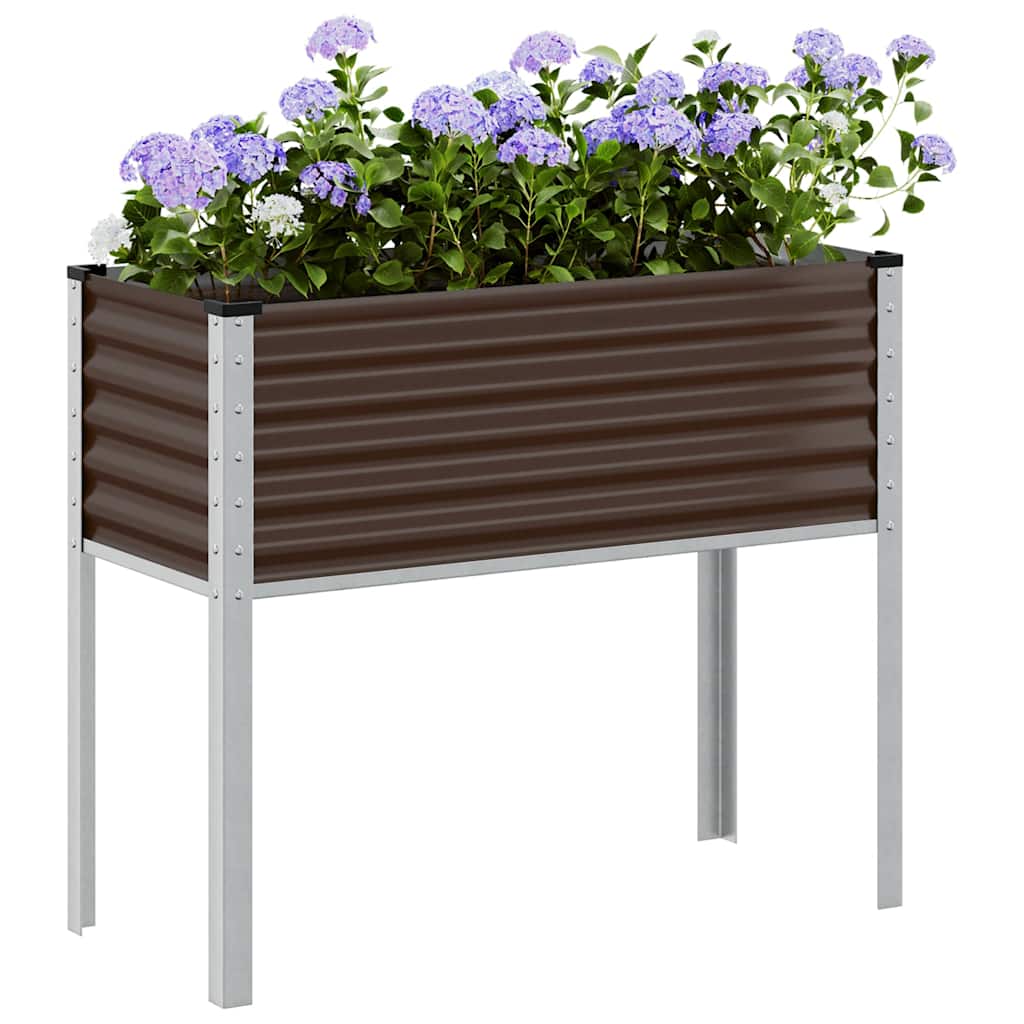 Vaso de jardim marrom 100x45x90 cm aço