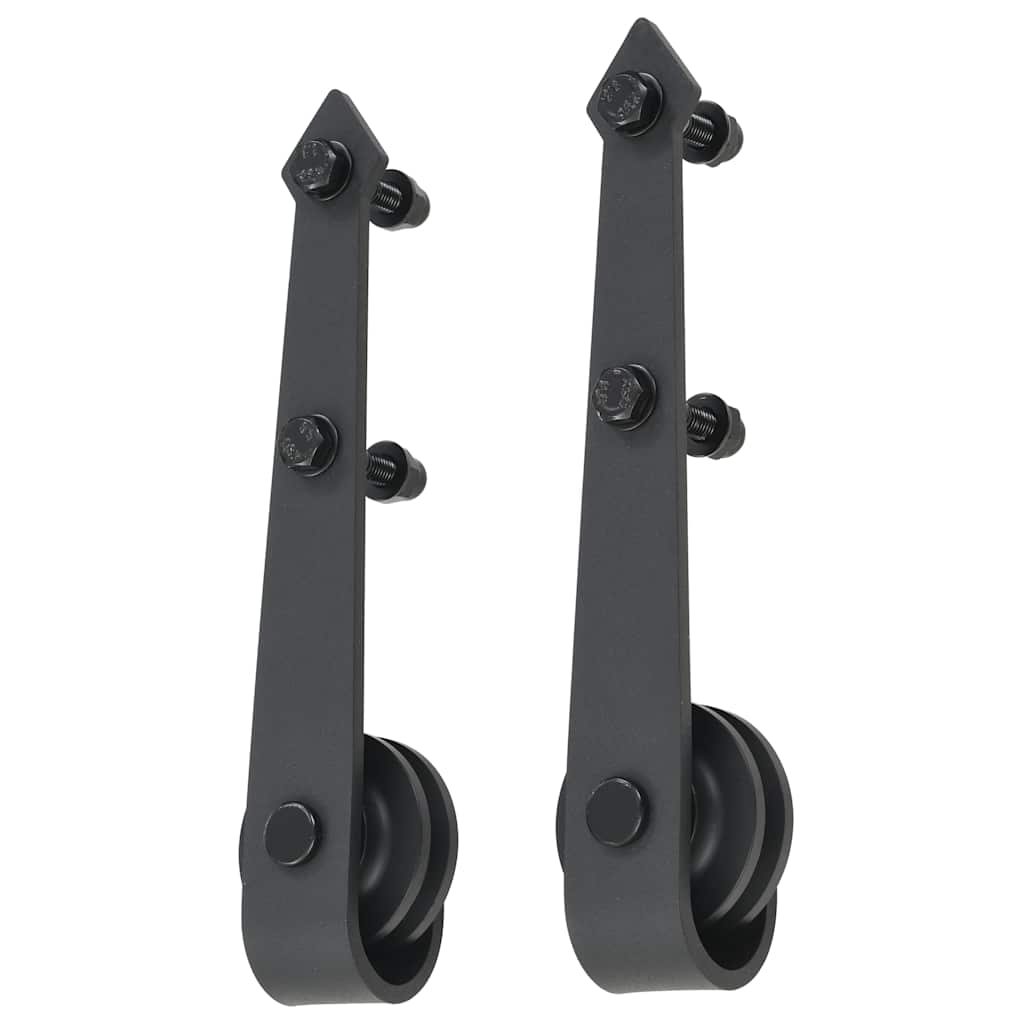 Kit de ferragens para porta deslizante skien 200 cm aço preto