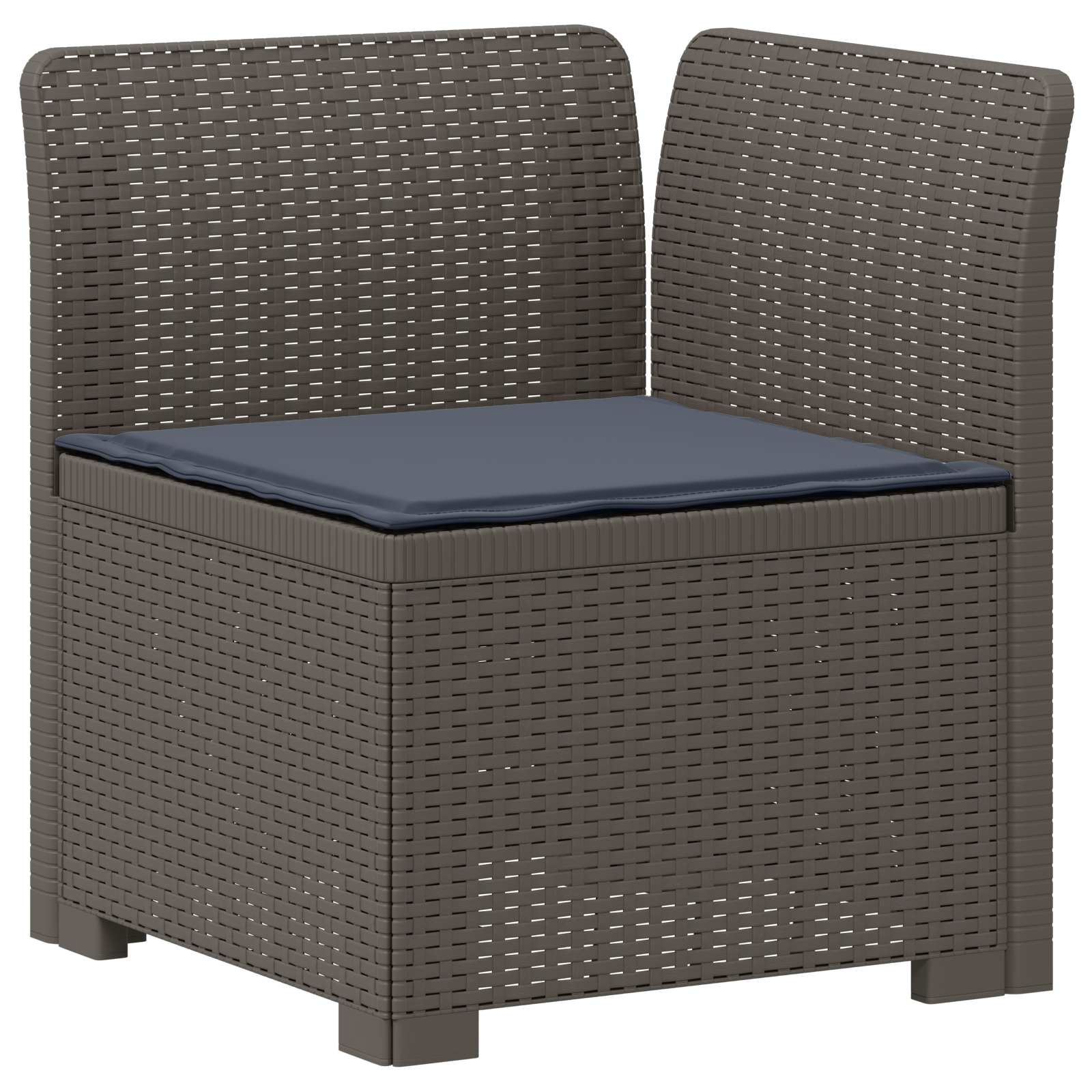 Sofá de jardim 1 lugar com almofada look rattan PP