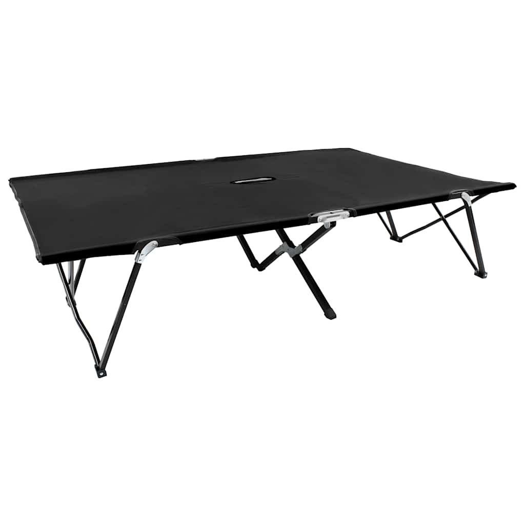 Espreguiçadeira/cama dobrável para 2 pessoas aço preto