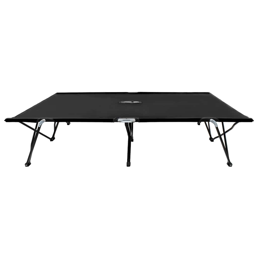 Espreguiçadeira/cama dobrável para 2 pessoas aço preto