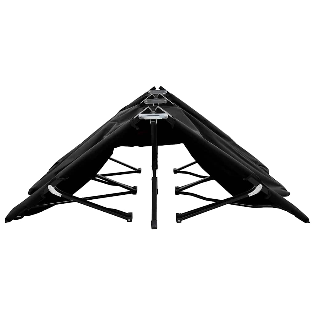 Espreguiçadeira/cama dobrável para 2 pessoas aço preto