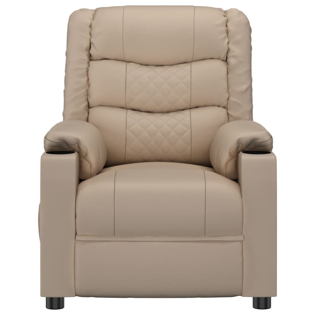 Poltrona reclinável couro artificial cor cappuccino
