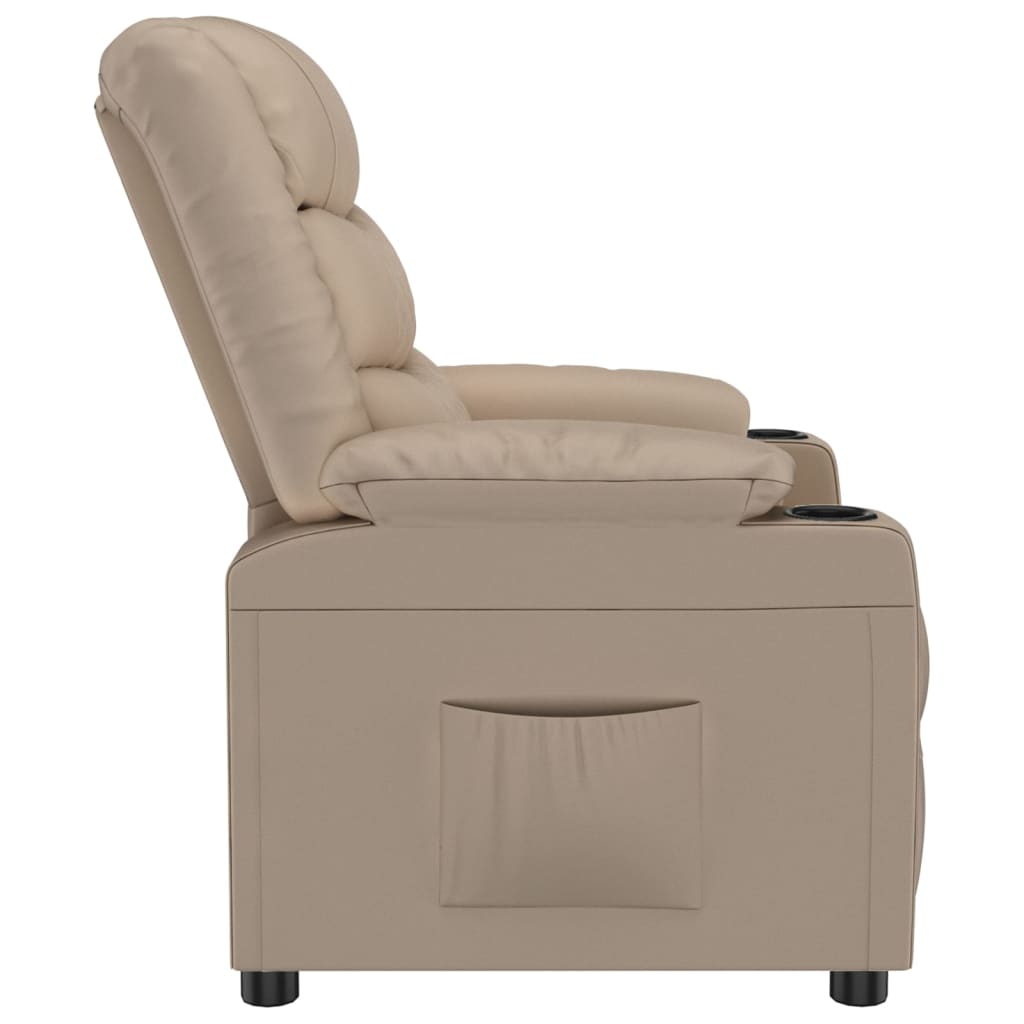 Poltrona reclinável couro artificial cor cappuccino