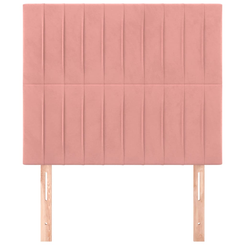 Cabeceira rosa 90x5x118/128 cm veludo