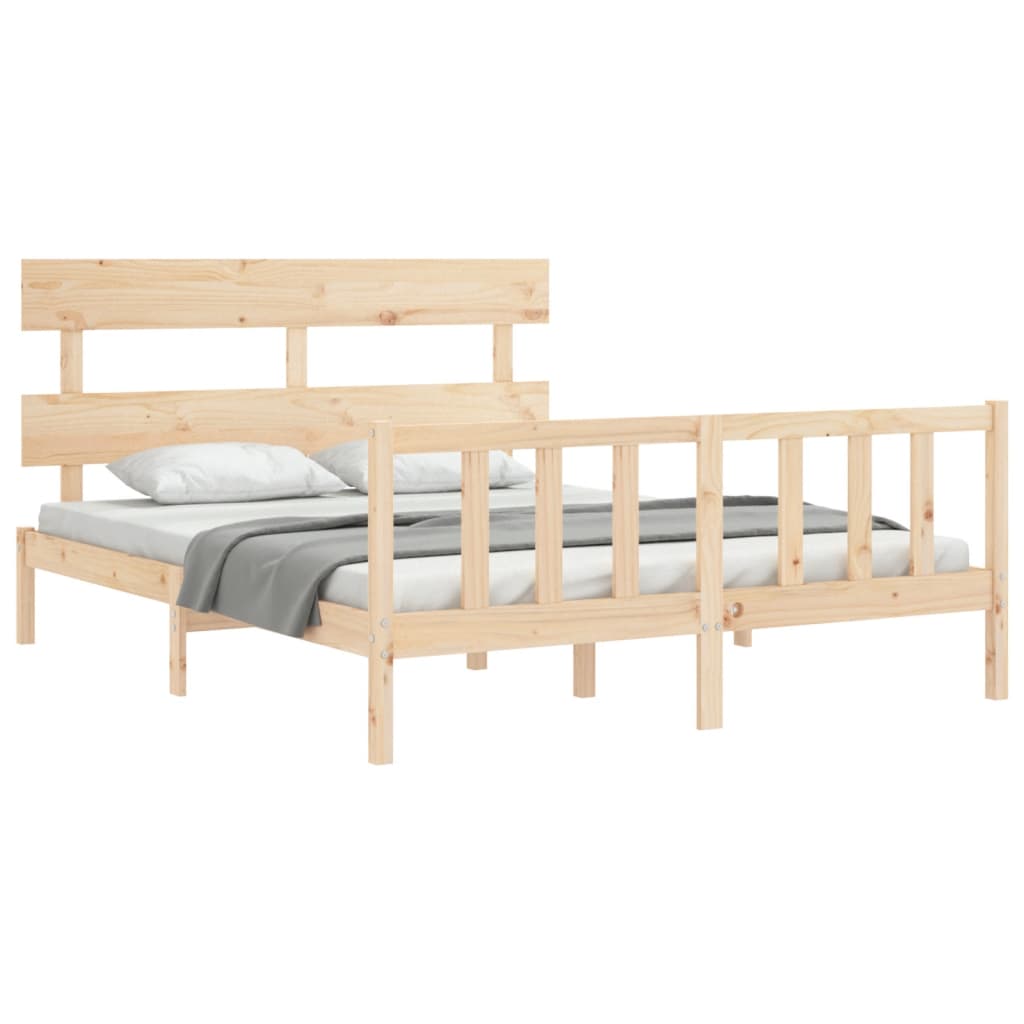 Cama sem colchão 160x200 cm madeira de pinho maciça