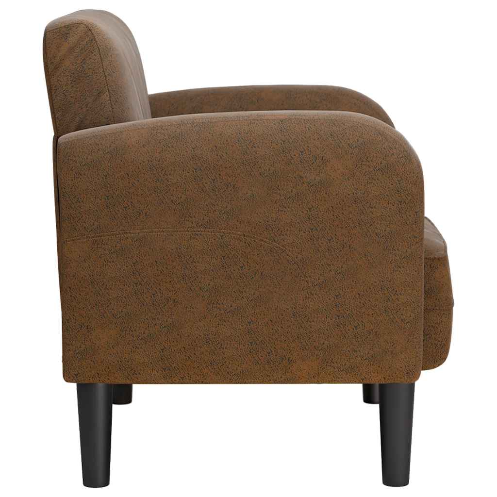 Poltrona com apoios de braços 54 cm couro artificial castanho