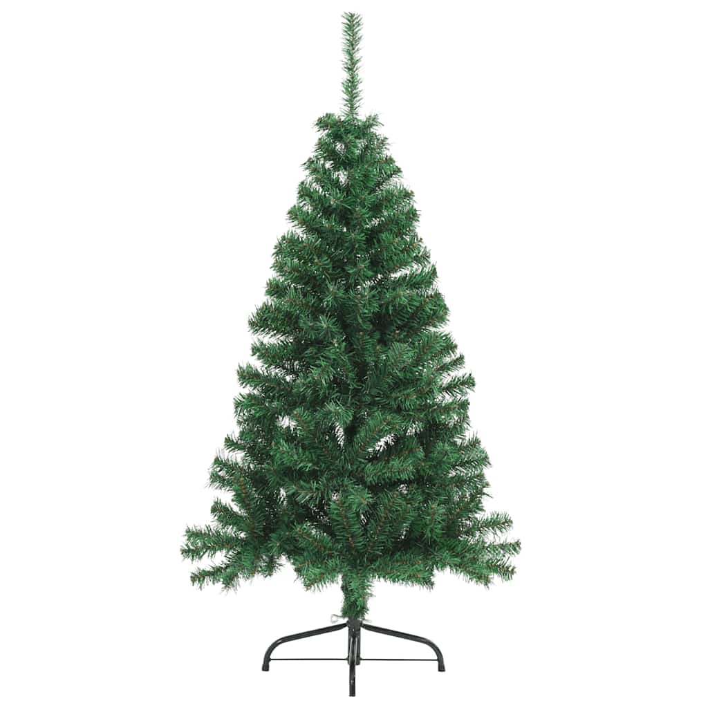 Meia árvore de natal artificial com suporte 150 cm PVC verde