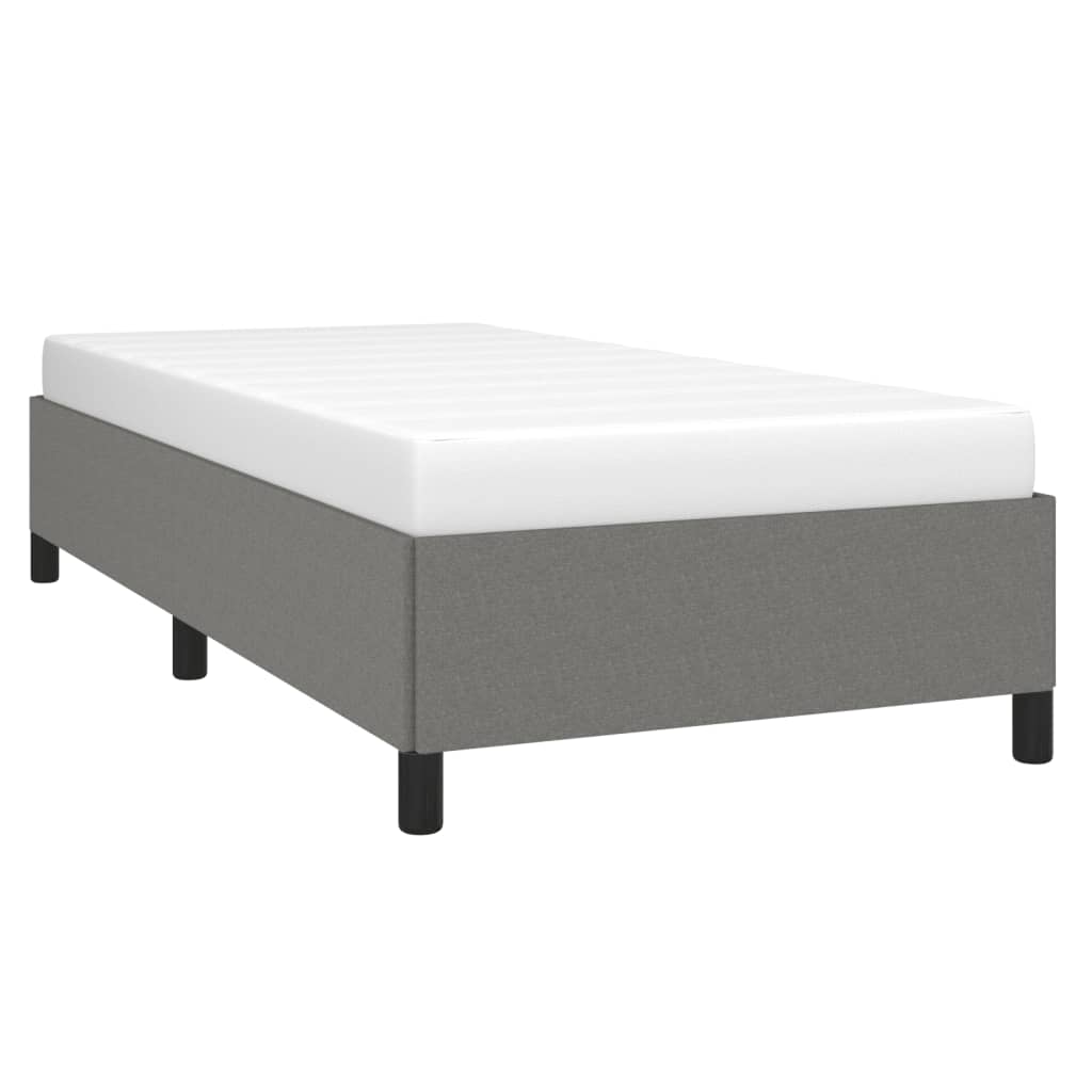 Estrutura de cama sem colchão 90x190 cm tecido cinzento-escuro