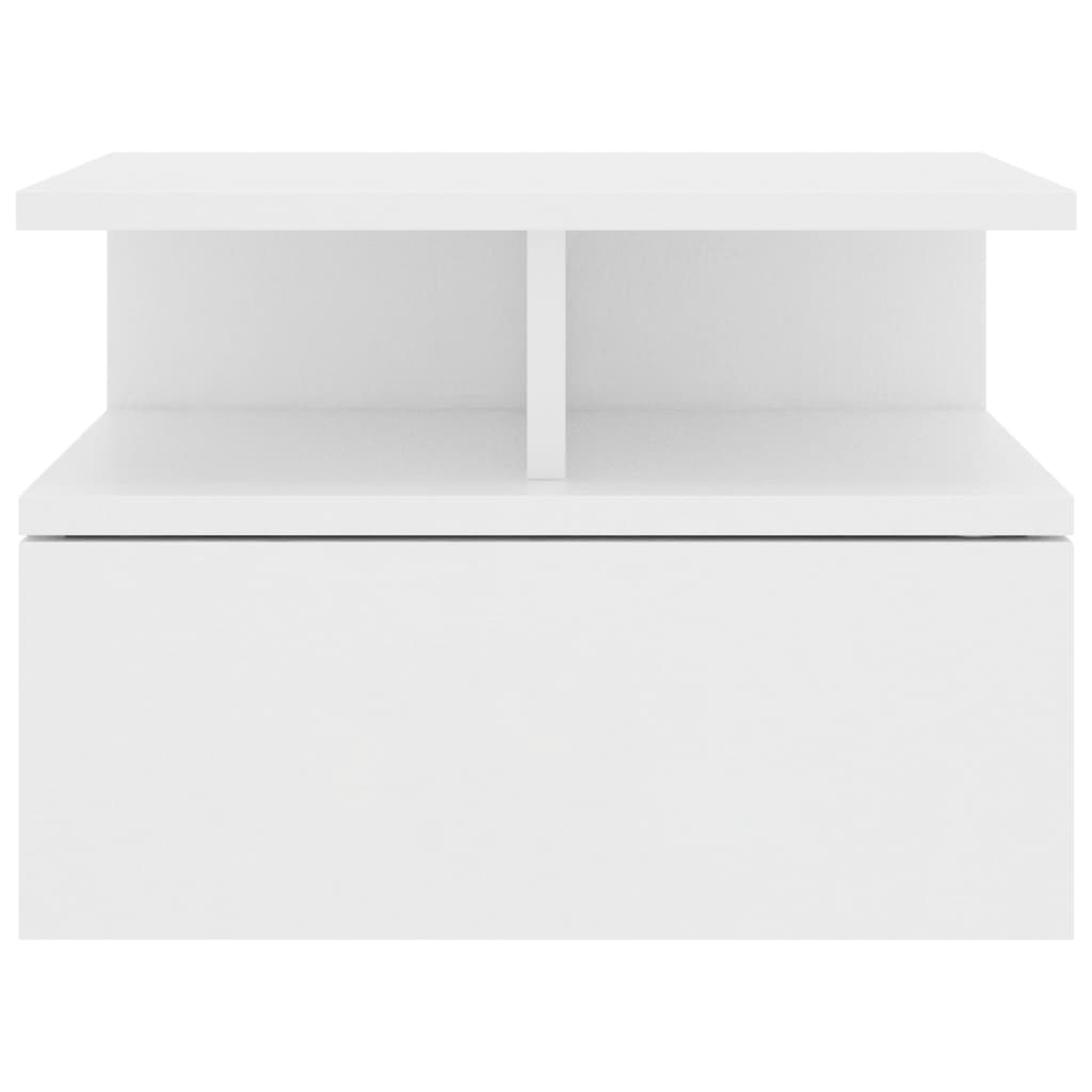 Mesa cabeceira suspensa 2 pcs derivados de madeira branco