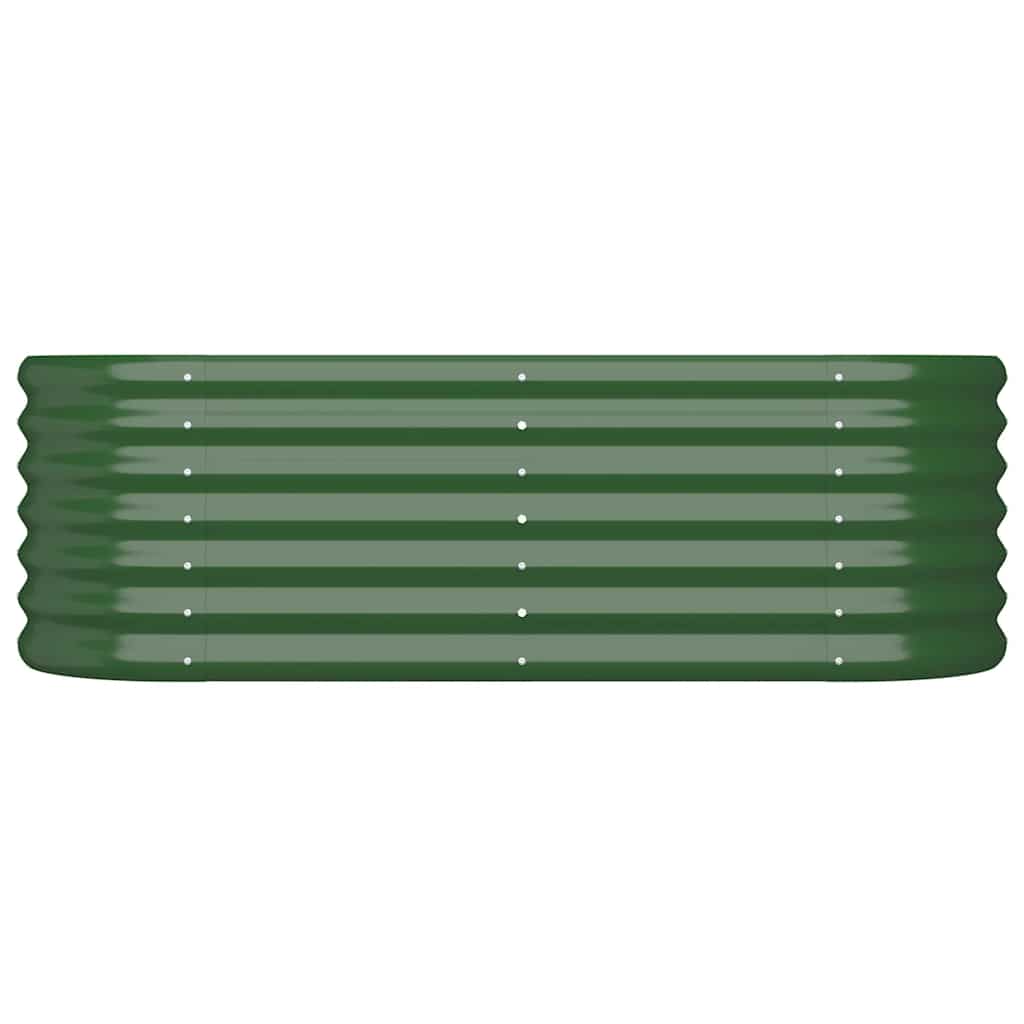 Canteiro elevado jardim 114x40x36 cm aço galvanizado verde
