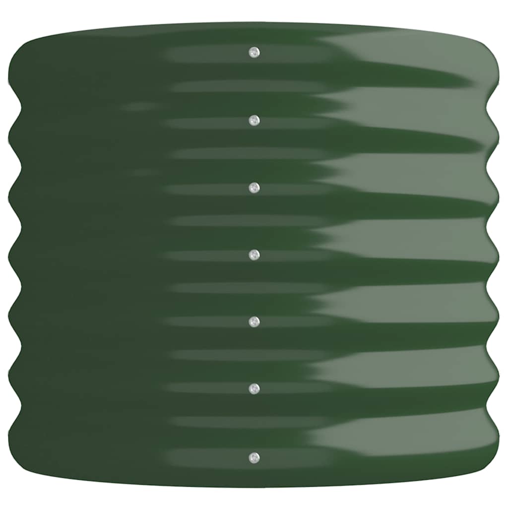 Canteiro elevado jardim 114x40x36 cm aço galvanizado verde