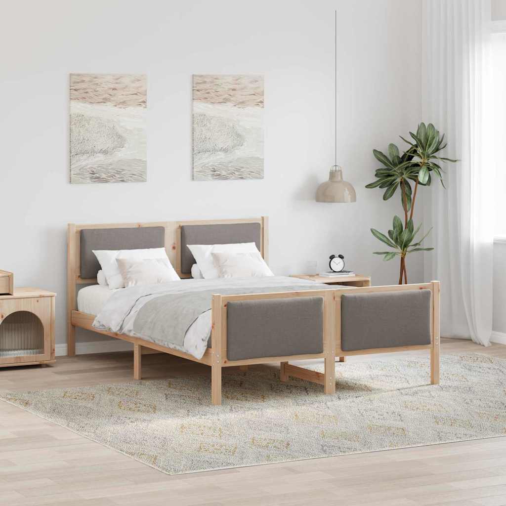 Estrutura da cama cinzento-acastanhado 135 x 190 cm tecido