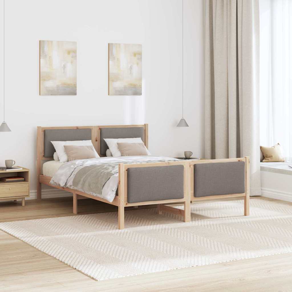 Estrutura da cama cinzento-acastanhado 135 x 190 cm tecido