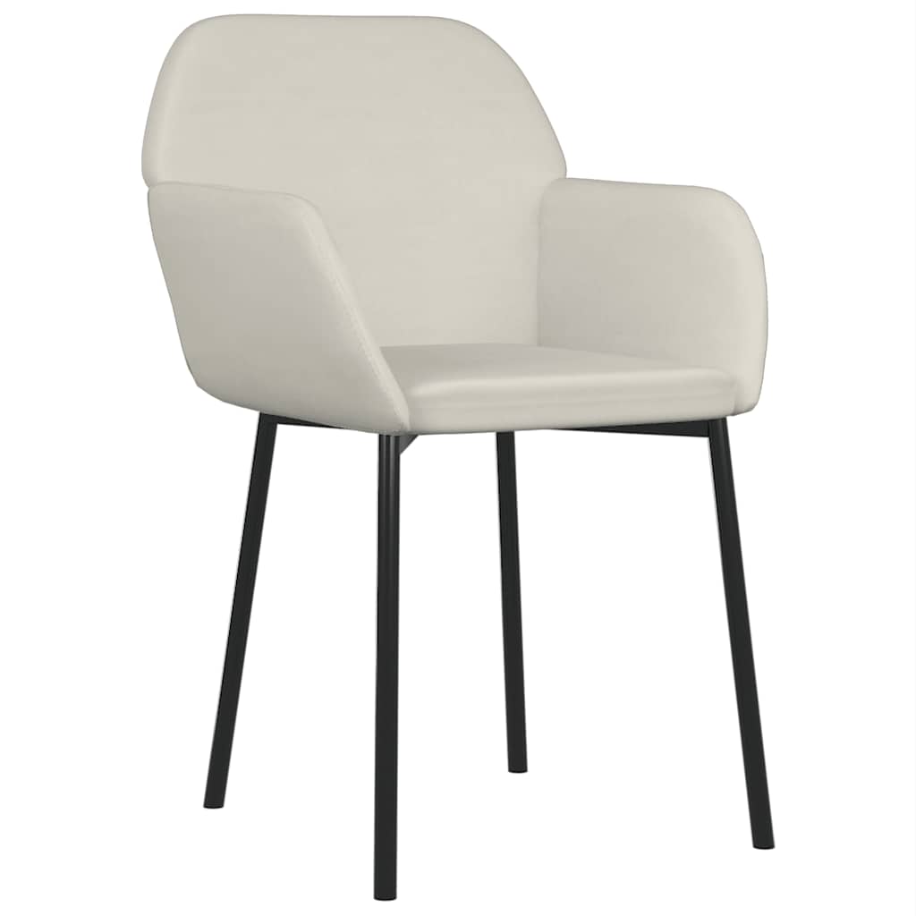 Cadeiras de jantar 2 pcs veludo cor creme