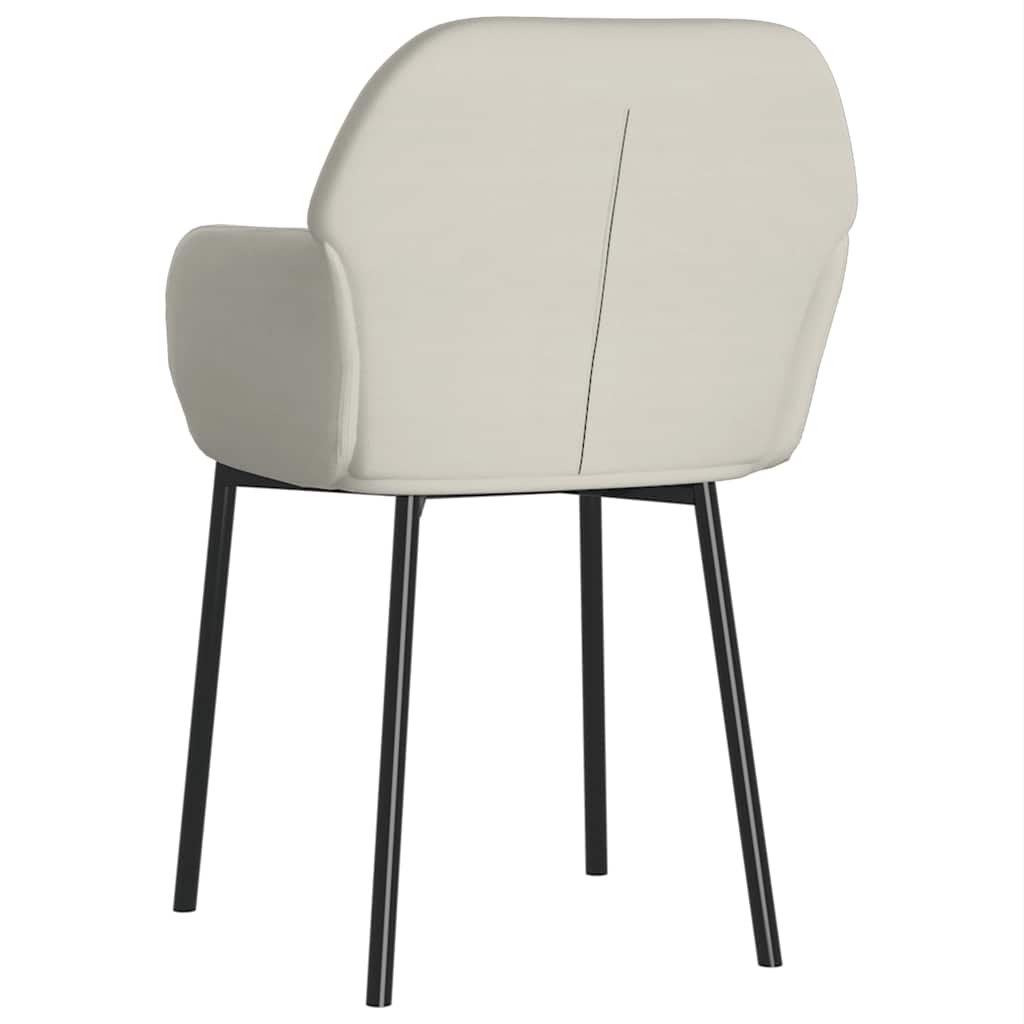 Cadeiras de jantar 2 pcs veludo cor creme