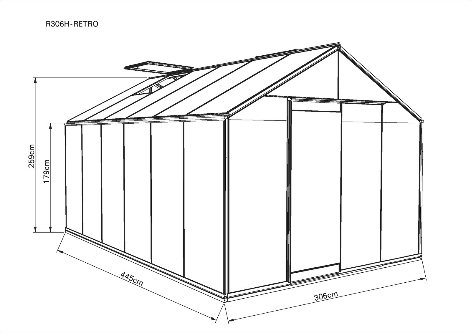 Estufa de Vidro Nebula Black – 13,62 m²