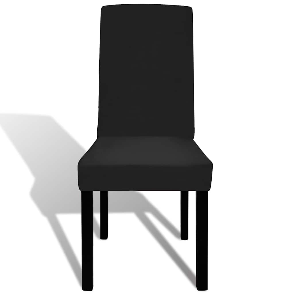 6 Pcs capas extensíveis para cadeiras preto