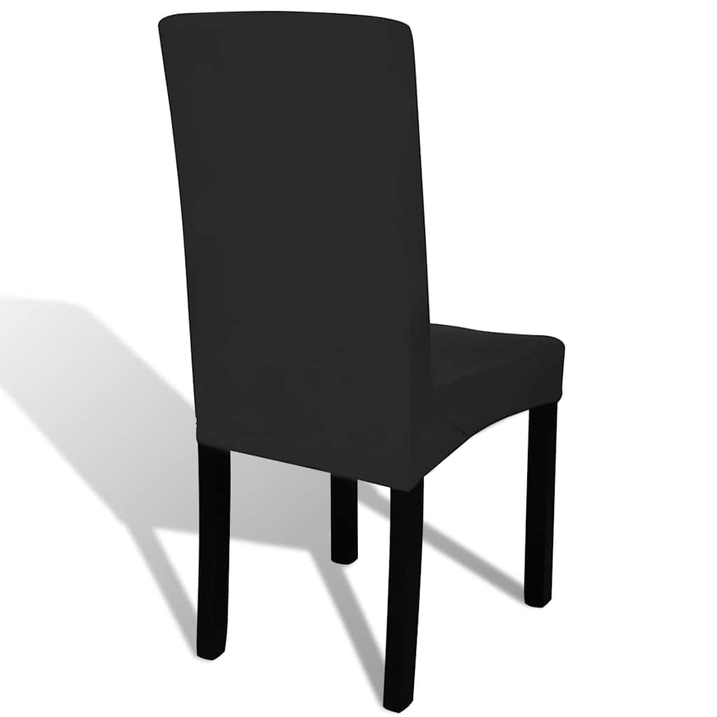 6 Pcs capas extensíveis para cadeiras preto