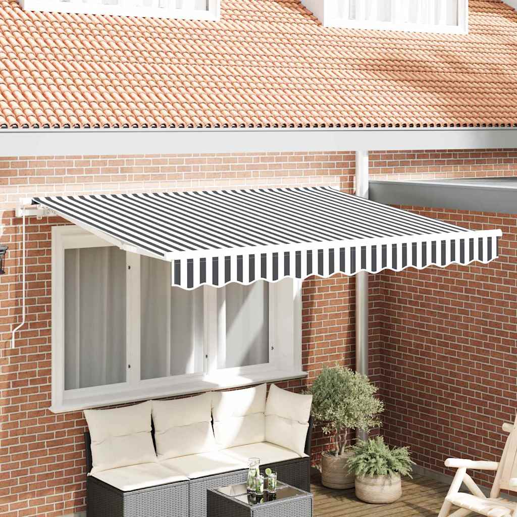 Toldo retrátil antracite 350 x 200 cm tecido