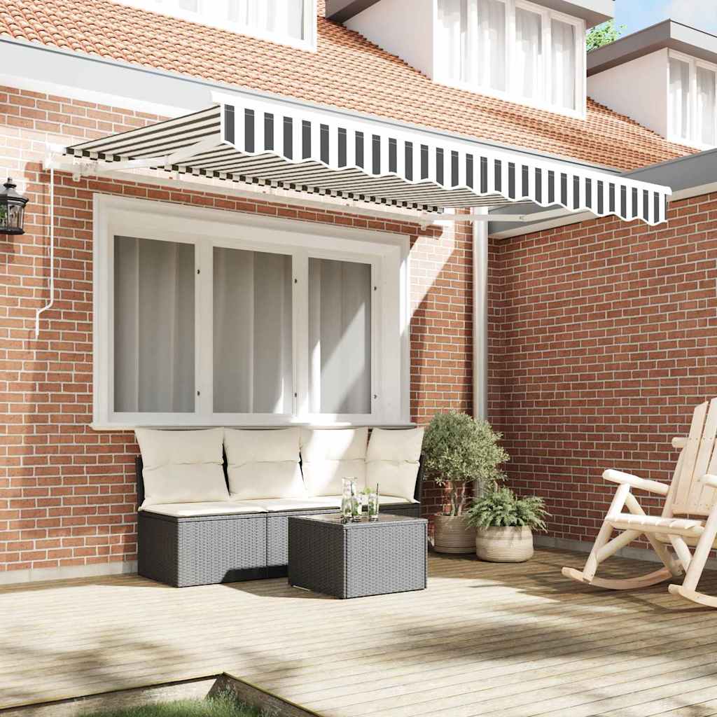 Toldo retrátil antracite 350 x 200 cm tecido