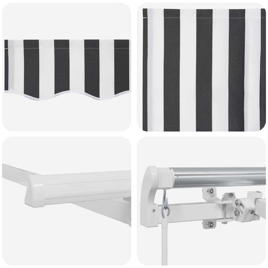 Toldo retrátil antracite 350 x 200 cm tecido