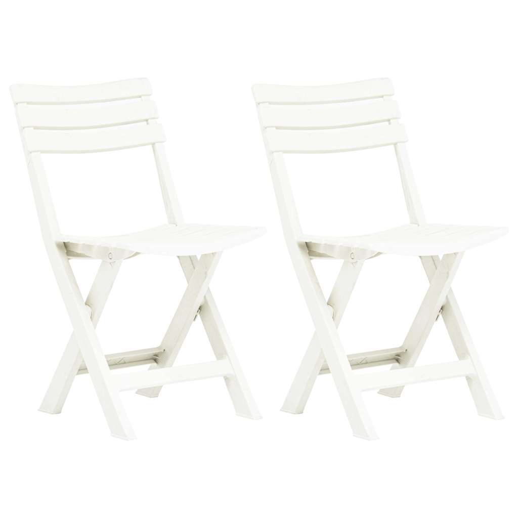 Cadeiras de jardim dobráveis 2 pcs plástico branco