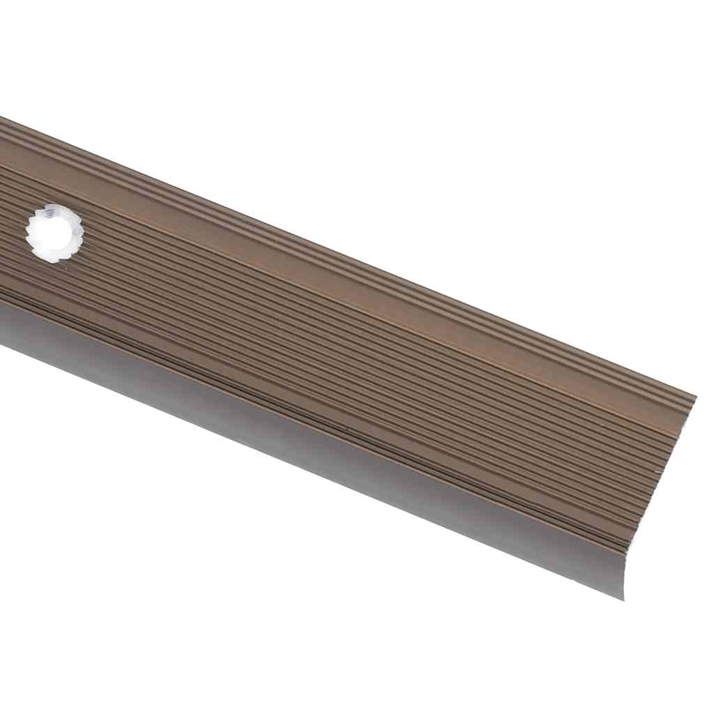 Perfil p/ escada em forma de l 15 pcs alumínio 100 cm castanho
