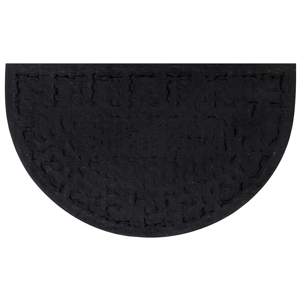 Tapete de porta semicircular 45x75 cm borracha e fibra de coco