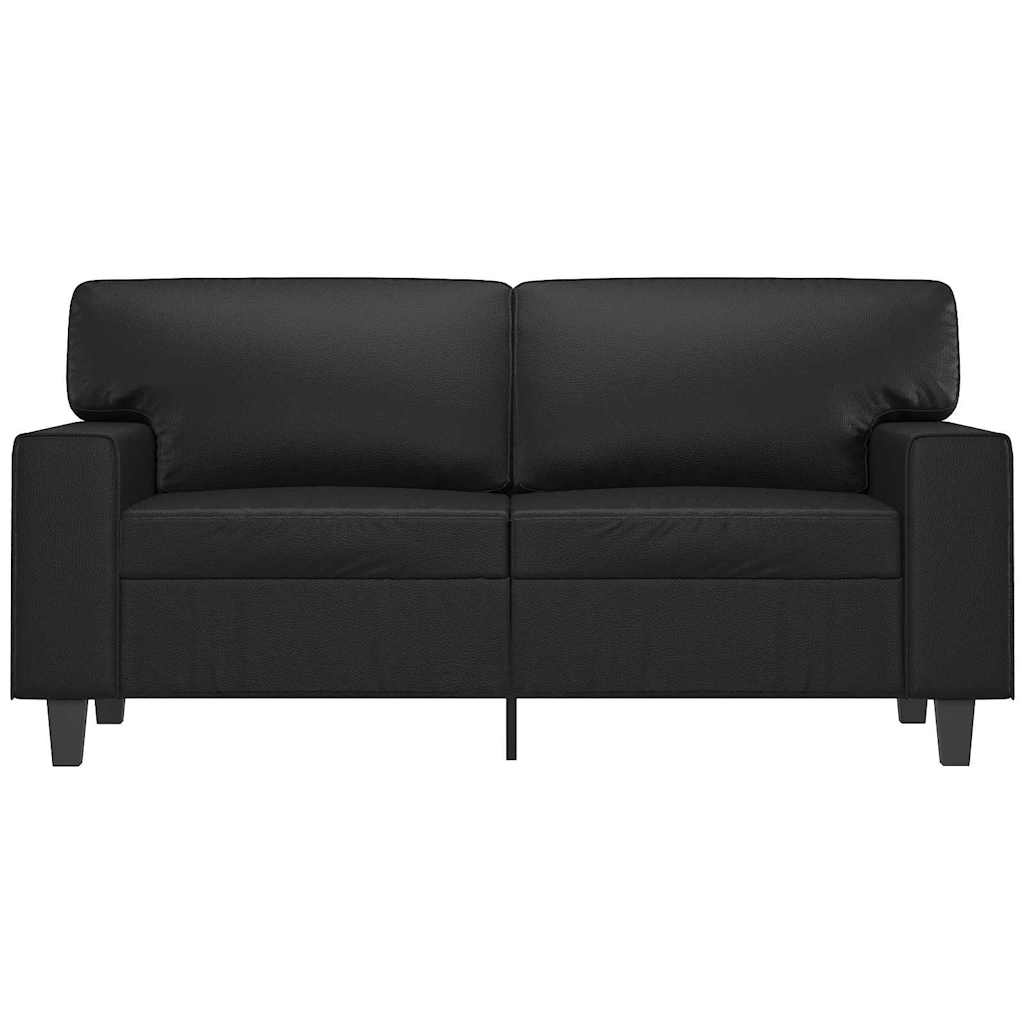 Sofá de 2 lugares 120 cm couro artificial preto