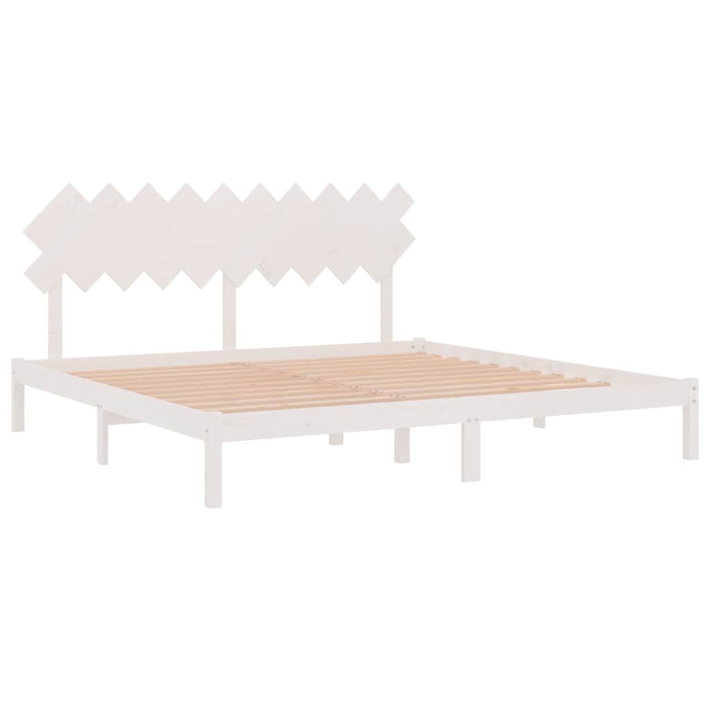 Estrutura de cama 200x200 cm branco madeira maciça
