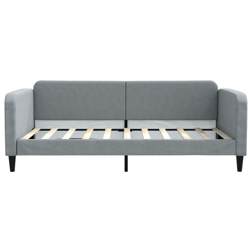 Sofá-cama 100x190 cm tecido cinzento-claro