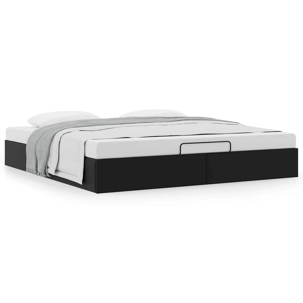 Estrutura de cama otomana sem colchão 180x200 cm preto