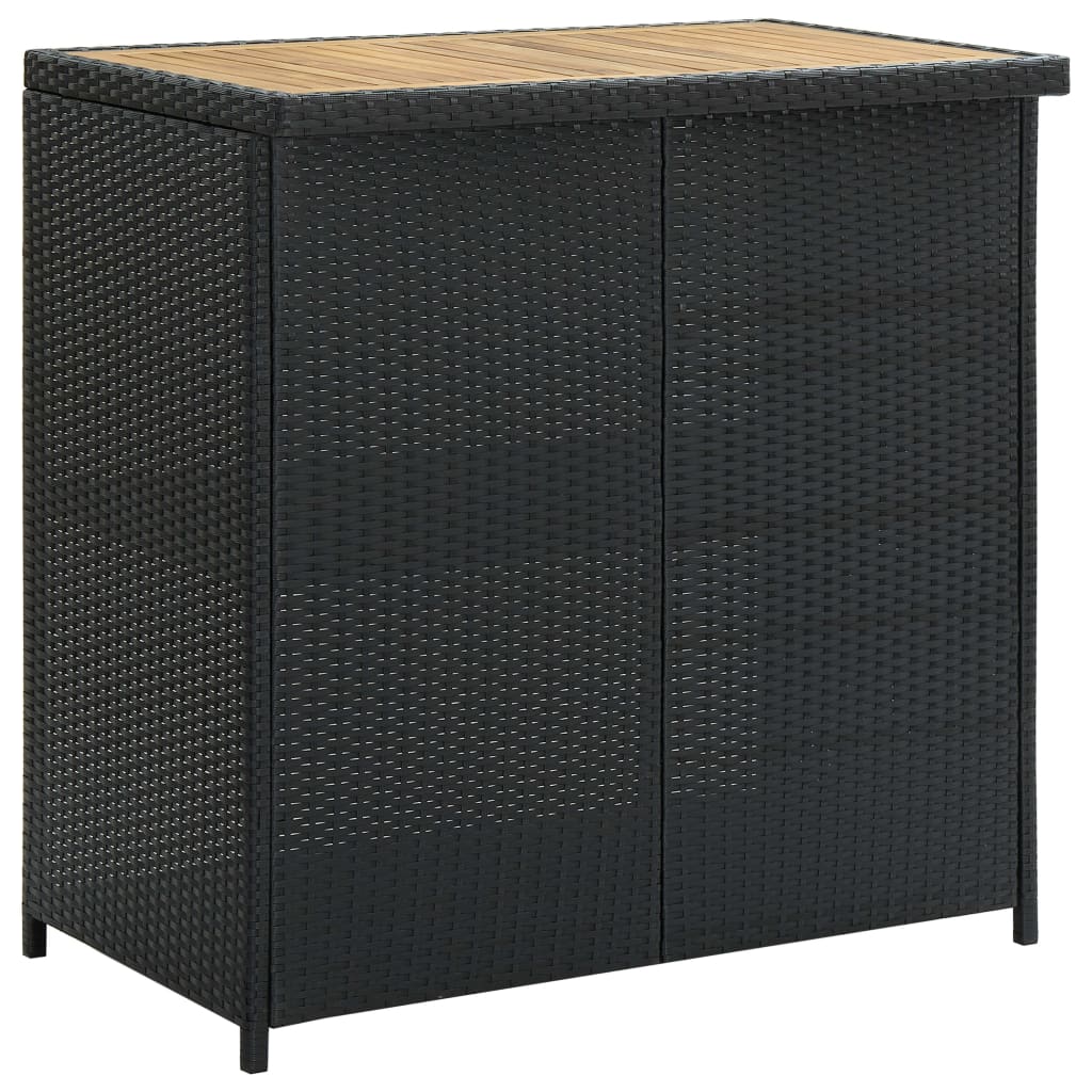 3 Pcs conjunto de bar vime PE preto