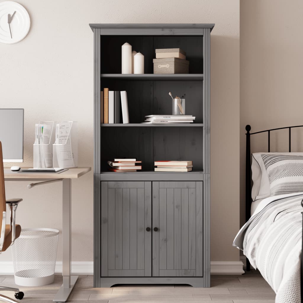 Estante bodo 82x40x173 cm madeira de pinho maciça cinzento