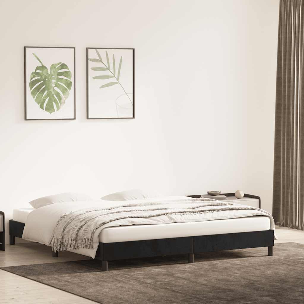 Cama sem molas colchão 180x210 cm veludo preto