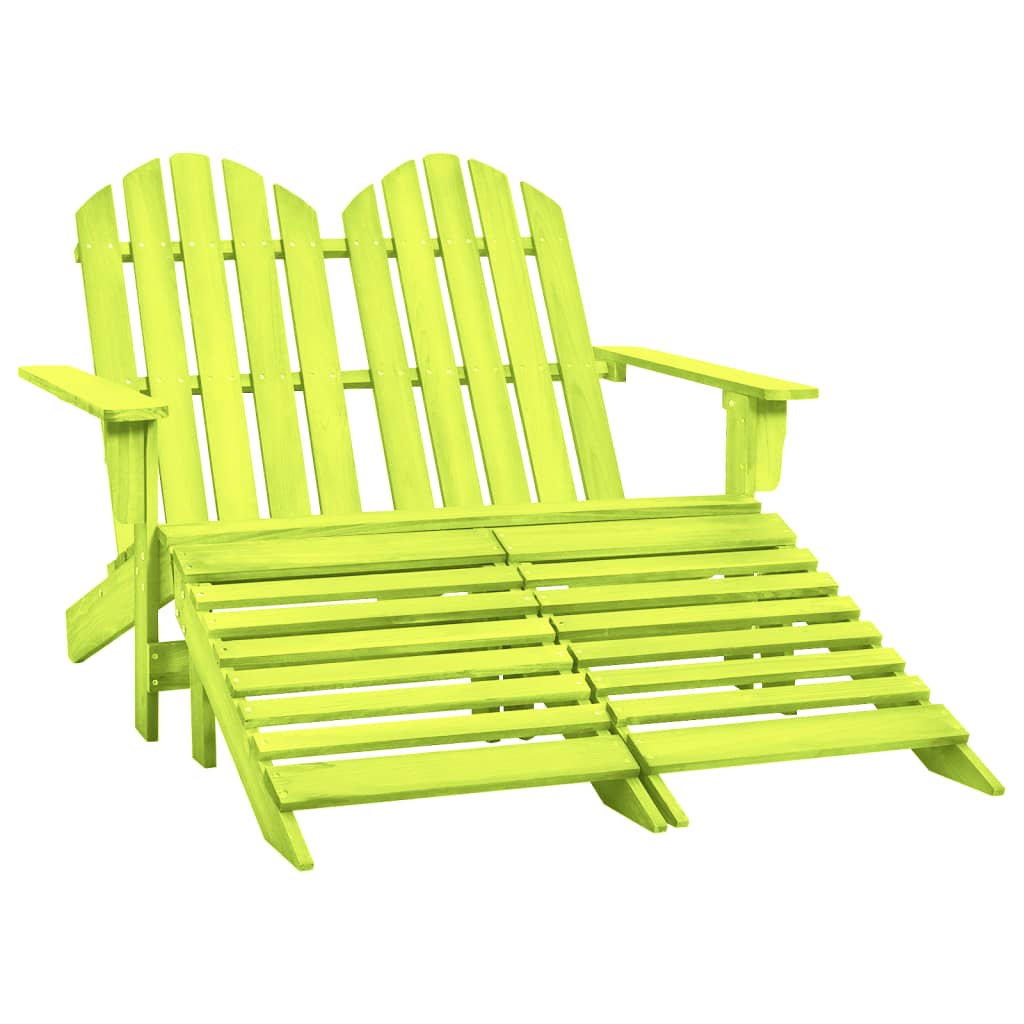 Cadeira de jardim e otomano adirondack 2 lugares abeto verde