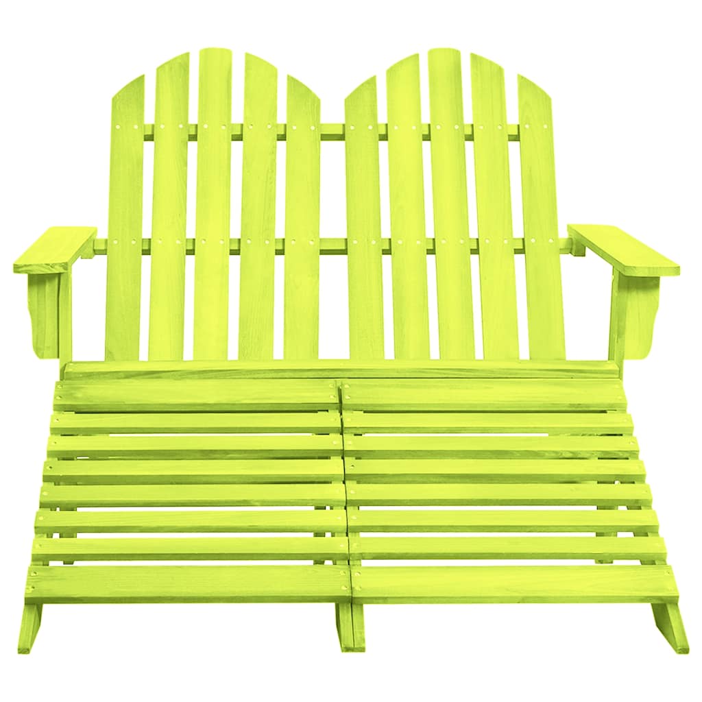 Cadeira de jardim e otomano adirondack 2 lugares abeto verde